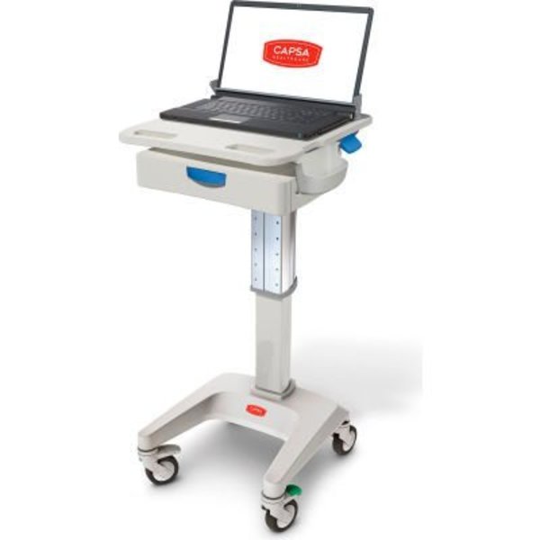 Capsa Solutions Capsa Healthcare LX5 Non-Powered Laptop Cart, One 3" Drawer, 45 lbs. Weight Capacity LX5-NG-D10-M-45